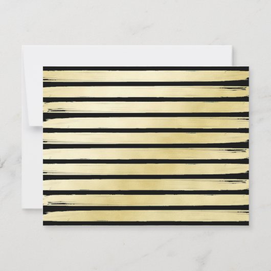 Elegante aangepaste naam zwart gouden folie gestre notitiekaartje (Achterkant)