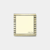 Elegante aangepaste naam zwart gouden folie gestre post-it® notes (Voorkant)