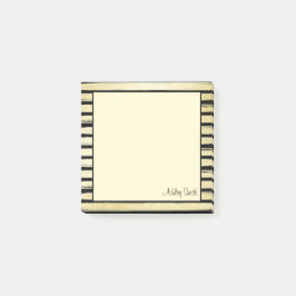 Elegante aangepaste naam zwart gouden folie gestre post-it® notes