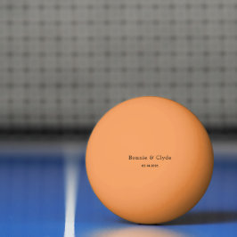 Elegante aangepaste namen en datum oranje pingpongbal