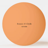 Elegante aangepaste namen en datum oranje pingpongbal (Voorkant)