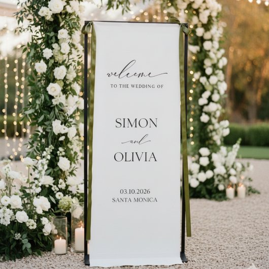 Elegante aangepaste namen en datumceremonie spandoek