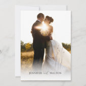 Elegante aangepaste namen witte bruiloft opslaan d kaart (Achterkant)