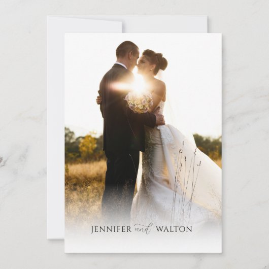 Elegante aangepaste namen witte bruiloft opslaan d kaart (Achterkant)