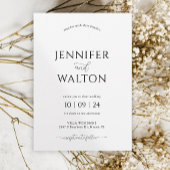 Elegante aangepaste namen witte bruiloft uitnodigi kaart