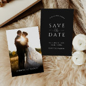 Elegante aangepaste namen zwarte bruiloft opslaan  kaart