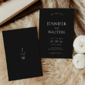 Elegante aangepaste namen zwarte bruiloft uitnodig kaart