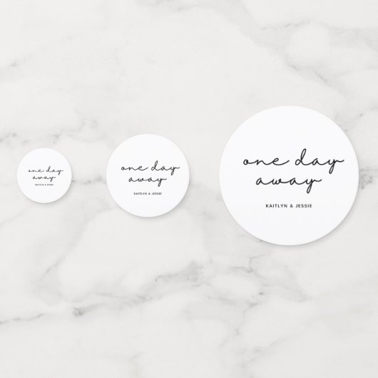 Elegante Aangepaste Oefenavondmaal Tafel Nog Maar  Confetti (Achterkanten)