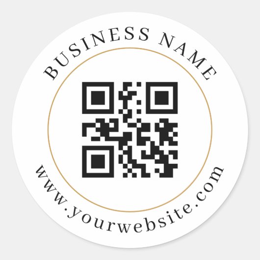 Elegante aangepaste QR-code Ronde Sticker (Voorkant)
