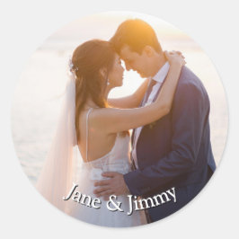 Elegante aangepaste ronde bruiloft uitnodiging ronde sticker