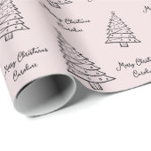 Elegante aangepaste roze kerstboomverpakking cadeaupapier (Rol Hoek)
