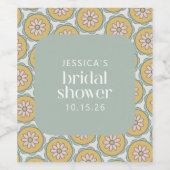 Elegante aangepaste salie groene bloem Vrijgezelle Wijn Etiket (Enkel label)