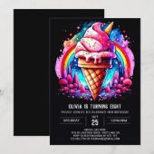 Elegante aangepaste scoop ijs verjaardag kaart (Voorkant / Achterkant)