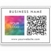 Elegante aangepaste Sjabloon QR Code Tekst Zakelij Sticker (Voorkant)