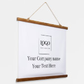 Elegante aangepaste sjabloon voor uw logo hangend wandkleed (Gebogen)