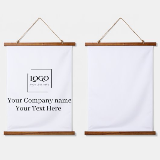 Elegante aangepaste sjabloon voor uw logo hangend wandkleed (Dubbel)