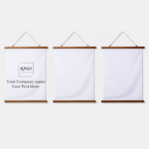 Elegante aangepaste sjabloon voor uw logo hangend wandkleed