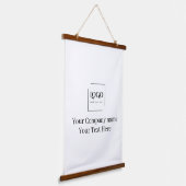 Elegante aangepaste sjabloon voor uw logo hangend wandkleed (Gebogen)