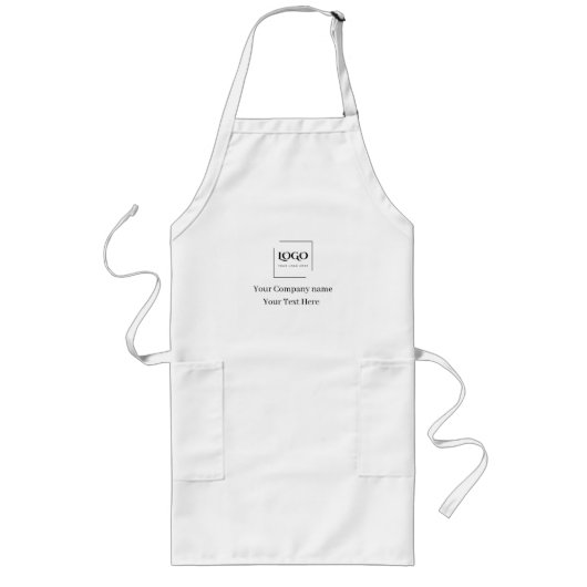 Elegante aangepaste sjabloon voor uw logo lang schort (Voorkant)