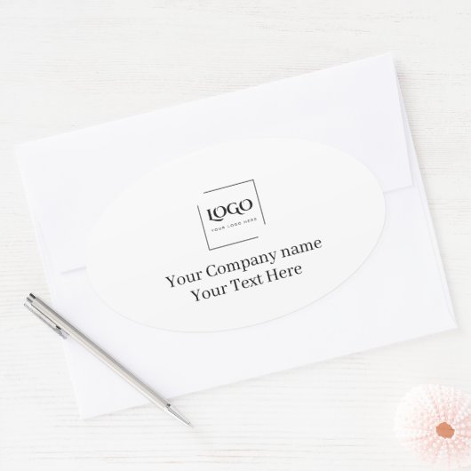 Elegante aangepaste sjabloon voor uw logo ovale sticker (Envelop)