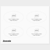 Elegante aangepaste sjabloon voor uw logo ovale sticker (Vel)