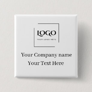 Elegante aangepaste sjabloon voor uw logo vierkante button 5,1 cm