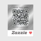 Elegante aangepaste tekst Logo QR-code Sjabloon Si Sticker (Vel)