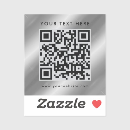 Elegante aangepaste tekst Logo QR-code Sjabloon Si Sticker (Vel)
