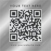 Elegante aangepaste tekst Logo QR-code Sjabloon Si Sticker (Voorkant)
