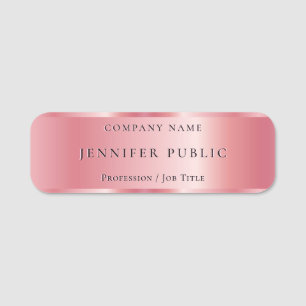 Elegante aangepaste tekst Roos gouden glamour Sjab Naamplaatje