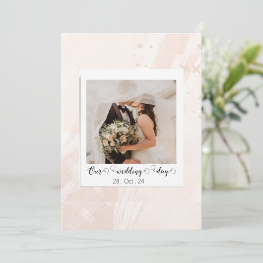 Elegante Aangepaste Trouwfoto Aankondiging (Staand voorkant)