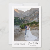 Elegante aangepaste trouwfoto dank u kaart (Voorkant)