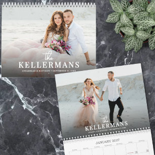 Elegante aangepaste trouwfoto kalender