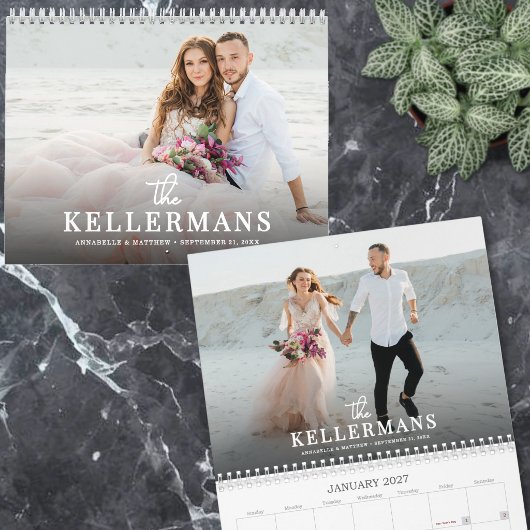 Elegante aangepaste trouwfoto kalender