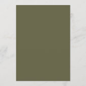 Elegante Aangepaste Trouwmenu Sjabloon Olijfmossen Menu (Achterkant)