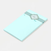 Elegante aangepaste turquoise banner Post it Notes (Schuin)