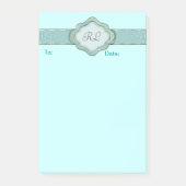 Elegante aangepaste turquoise banner Post it Notes (Voorkant)