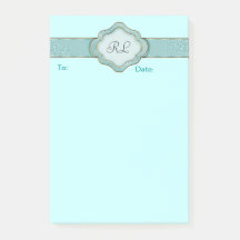Elegante aangepaste turquoise banner Post it Notes