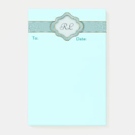 Elegante aangepaste turquoise banner Post it Notes
