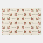 Elegante aangepaste  vakantie bloemen inpakpapier vel (Voorkant 2)