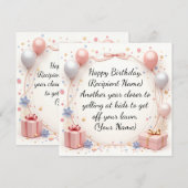 Elegante aangepaste verjaardag Kaart – gepersonali (Voorkant / Achterkant)