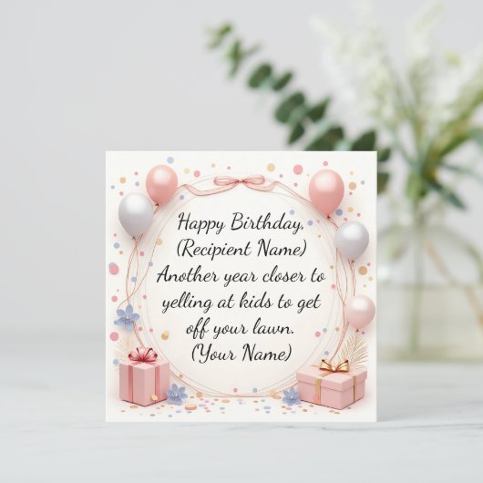 Elegante aangepaste verjaardag Kaart – gepersonali (Staand voorkant)