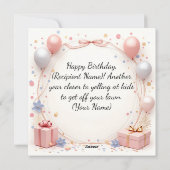 Elegante aangepaste verjaardag Kaart – gepersonali (Achterkant)