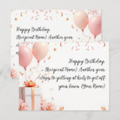 Elegante aangepaste verjaardag Kaart gepersonalise (Voorkant / Achterkant)