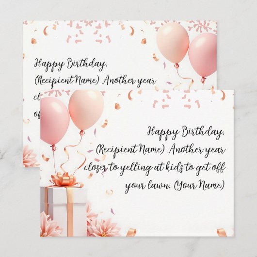 Elegante aangepaste verjaardag Kaart gepersonalise (Voorkant / Achterkant)