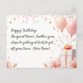 Elegante aangepaste verjaardag Kaart gepersonalise (Achterkant)