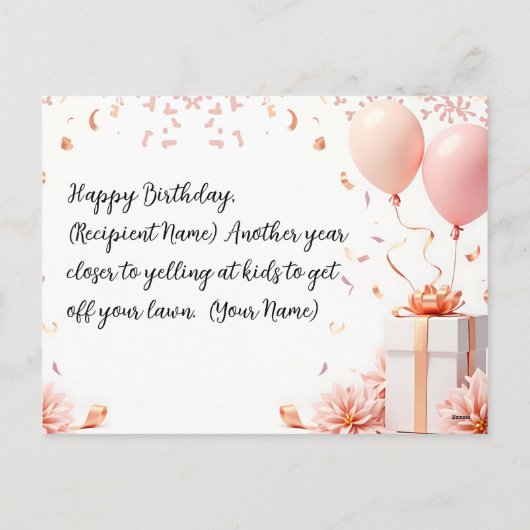 Elegante aangepaste verjaardag Kaart gepersonalise (Achterkant)