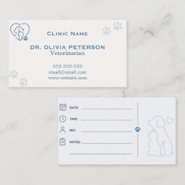 Elegante aangepaste veterinaire afspraakkaart visitekaartje