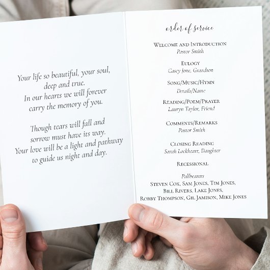 Elegante aangepaste viering van het leven gevouwen programma