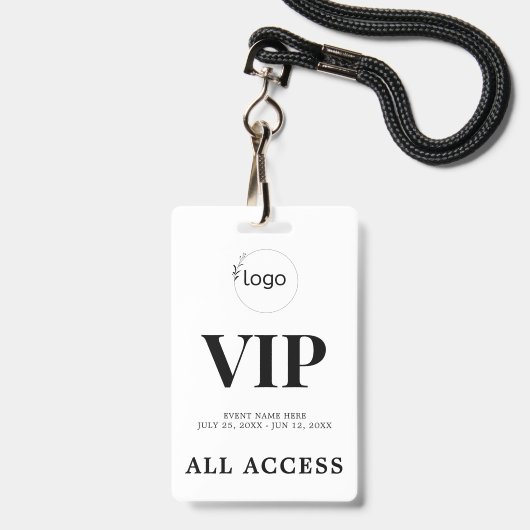 Elegante aangepaste VIP-all-access pas evenementen Badge (Voorzijde met lanyard)